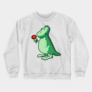 Green dragon with flower Crewneck Sweatshirt